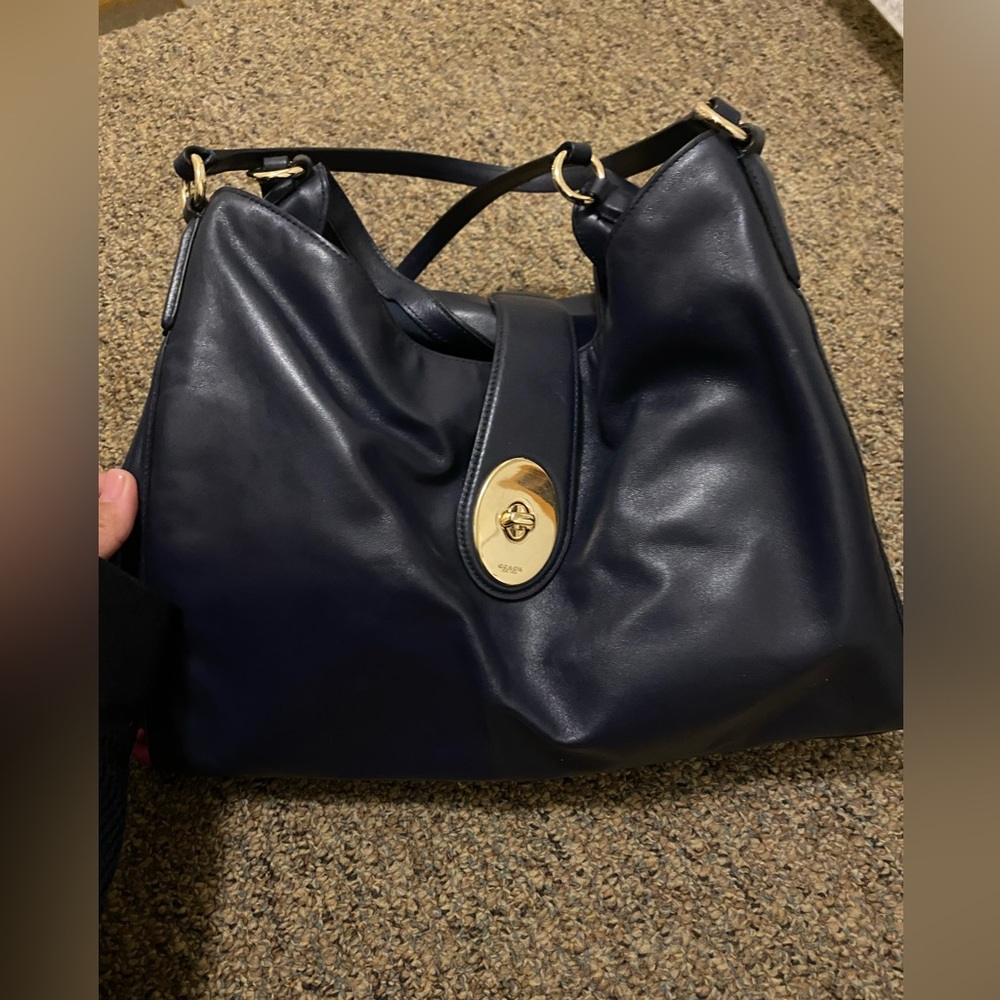 Coach Madison midnight blue Leather Carlyle Shoulder Bag